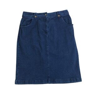 Vintage Westbound Skirt Womens 14 Denim Knee Length Modest Western Pockets Y2K